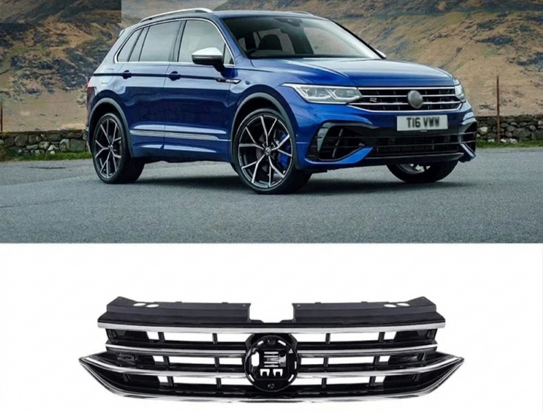 Решетка радиатора grill VolksWagen Tiguan 2022-2024 R line Allspace 5NA853651AH 5NA853651AH фото