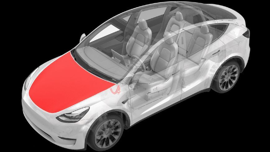 Капот з заводской грунтовке (TSLGM) (Высшее качество) Tesla Model Y (1493370-E0-A) 2513685342 фото